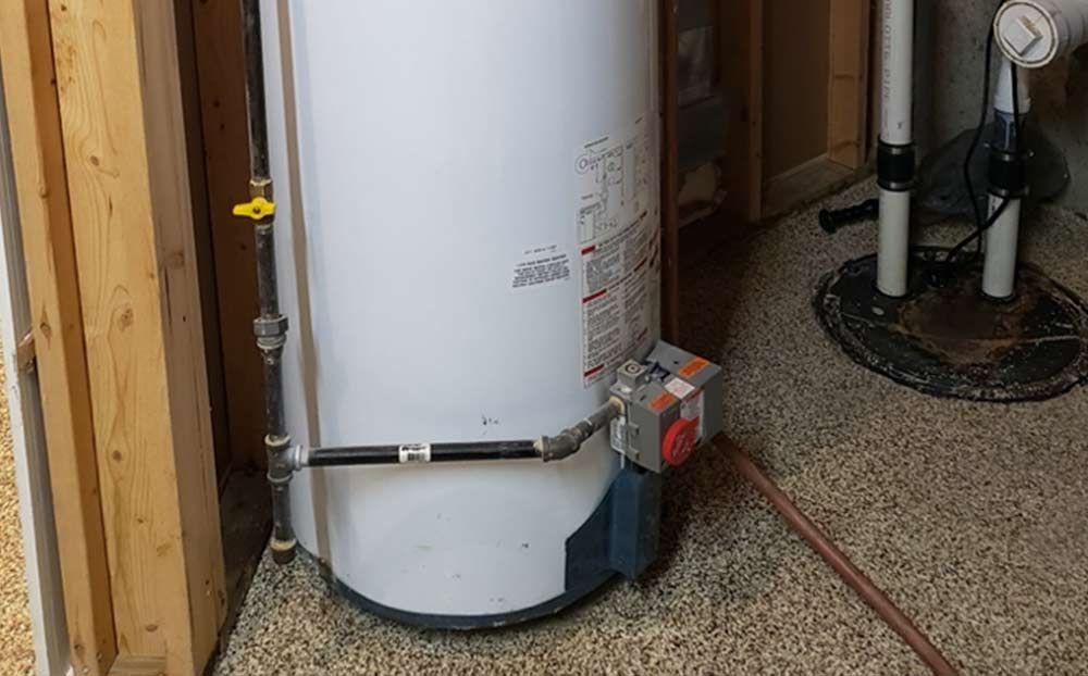 A water heater in need of replacement